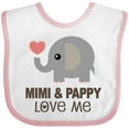 thumbnail image 3 of Inktastic Mimi and Pappy Love Me Elephant Boys or Girls Baby Bib, 3 of 4