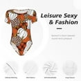thumbnail image 6 of Rateoe Various Pumpkins Printed Women Rash Guard Short Sleeve,Tummy control Swimsuit Surfing Swimsuit Bathing Suit Short-sleeved Onesie UPF 50+, 6 of 6
