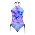 thumbnail image 5 of Xmyrz Womens Bathing Suits Tankinis Tie-Dye Sleeveless Split Holiday Brief Style Relaxation 2 Piece Swimwear Young Adult Swimsuits, 5 of 5
