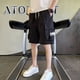 thumbnail image 2 of Pantalones cortos cargo para hombre de algodón con cordón, pantalones cortos negros para hombre, estampado Y2k Harajuku, sueltos, moda urbana de verano 2024, 2 of 4