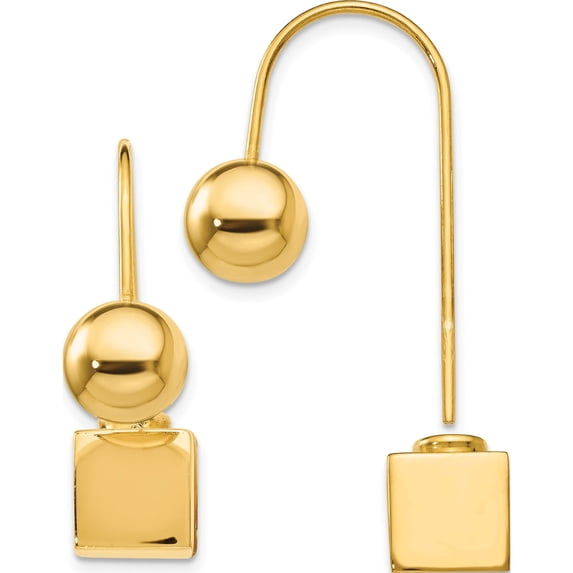 Sterling Silver Gold-tone Dangle Earrings (26x36)