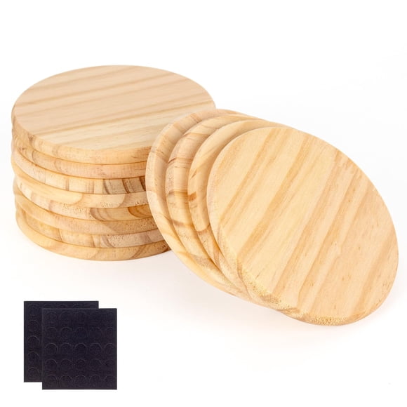 Posavasos de madera LepoHome, 12 unidades, 10 cm, redondos, sin acabado