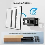 MountFTV Full Motion TV Wall Mount for 26-65 inch TVs Holds up to 110 lbs Swivels Tilts Extension Leveling, Max 400 x 400mm, Fits 8/12/16 Wood Stud