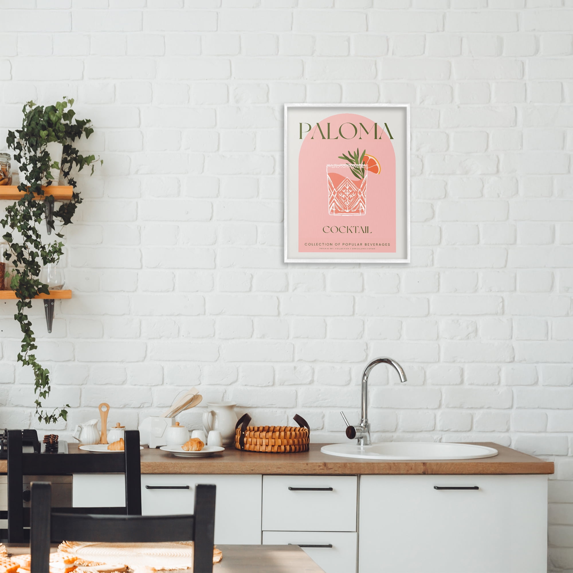 Stylish Retro Paloma White Framed Giclee Art, design by Lil' Rue