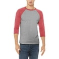 thumbnail image 1 of Hat and Beyond Mens Premium Baseball 3/4 Sleeve Raglan T-Shirt with Two Tone Contrast, 1 of 6