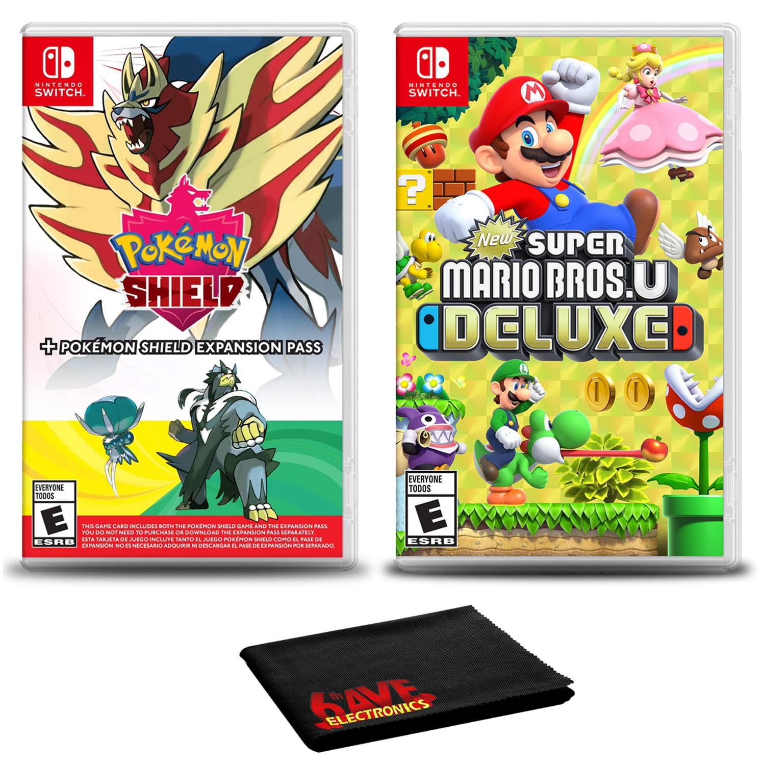 Pokemon Shield Expansion Pass Switch Game Bundle New Super Mario Bros Deluxe Walmart Com Walmart Com