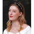 thumbnail image 5 of Diademas de lujo barrocas vintage con diamantes de imitación negros para mujer, diademas elegantes acolchadas de terciopelo de diseñador de moda para fiestas de baile, compromisos, vacaciones., 5 of 5
