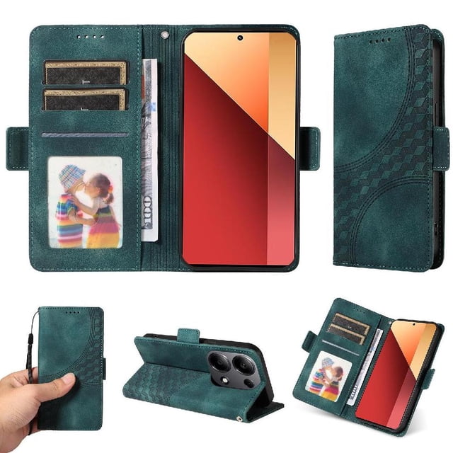 Funda GANGXUN para Xiaomi Redmi Note 13 4G con diseño acolchado elegante, cuero PU, protección total y ajuste preciso