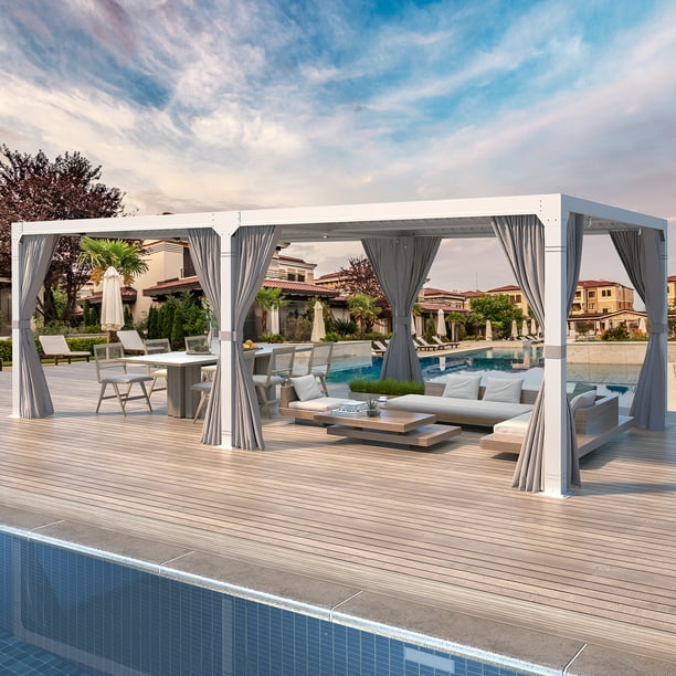 Erommy 10'×20' Outdoor Hardtop Gazebo Pergola with Adjustable Aluminum