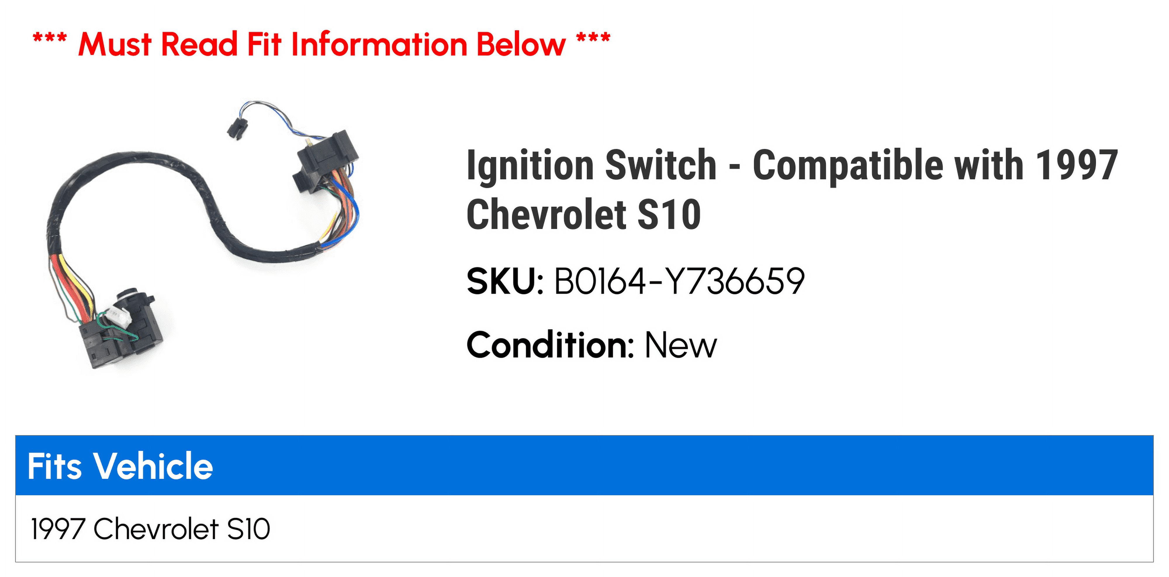 Ignition Switch - Compatible with 1997 Chevy S10