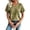 Army Green, variant on Womens Summer Shirts Casual Crew Neck Waffle Knit Tuic Tops Short Sleeve T Shirts Loose Fit Blouses