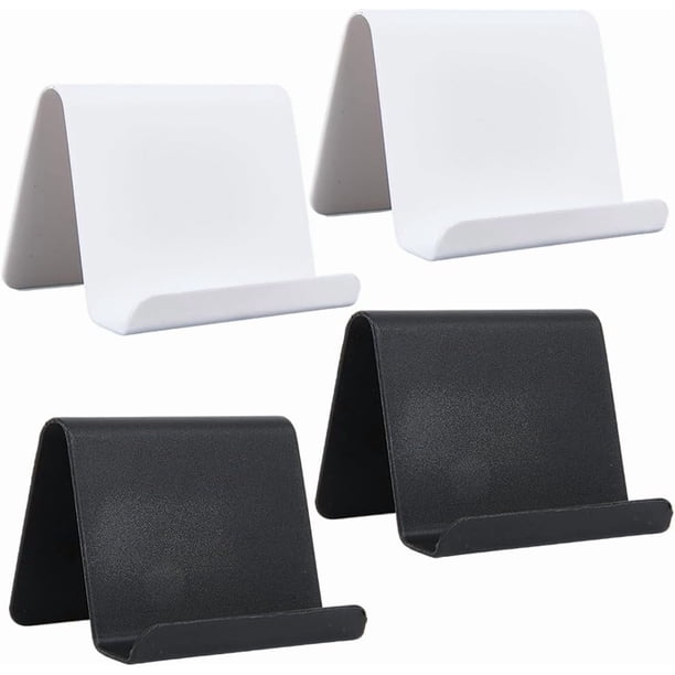 4 portatarjetas de presentación acrílicos de 2 colores, negro y blanco, portátiles, versátiles, para tarjetas de presentación, organizador de teléfono, para conferencias y escritorios.