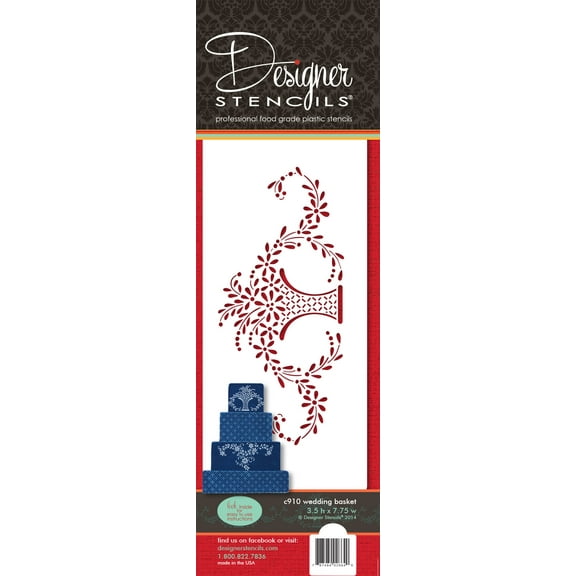 Wedding Basket Cake Side Stencil by Designer Stencils