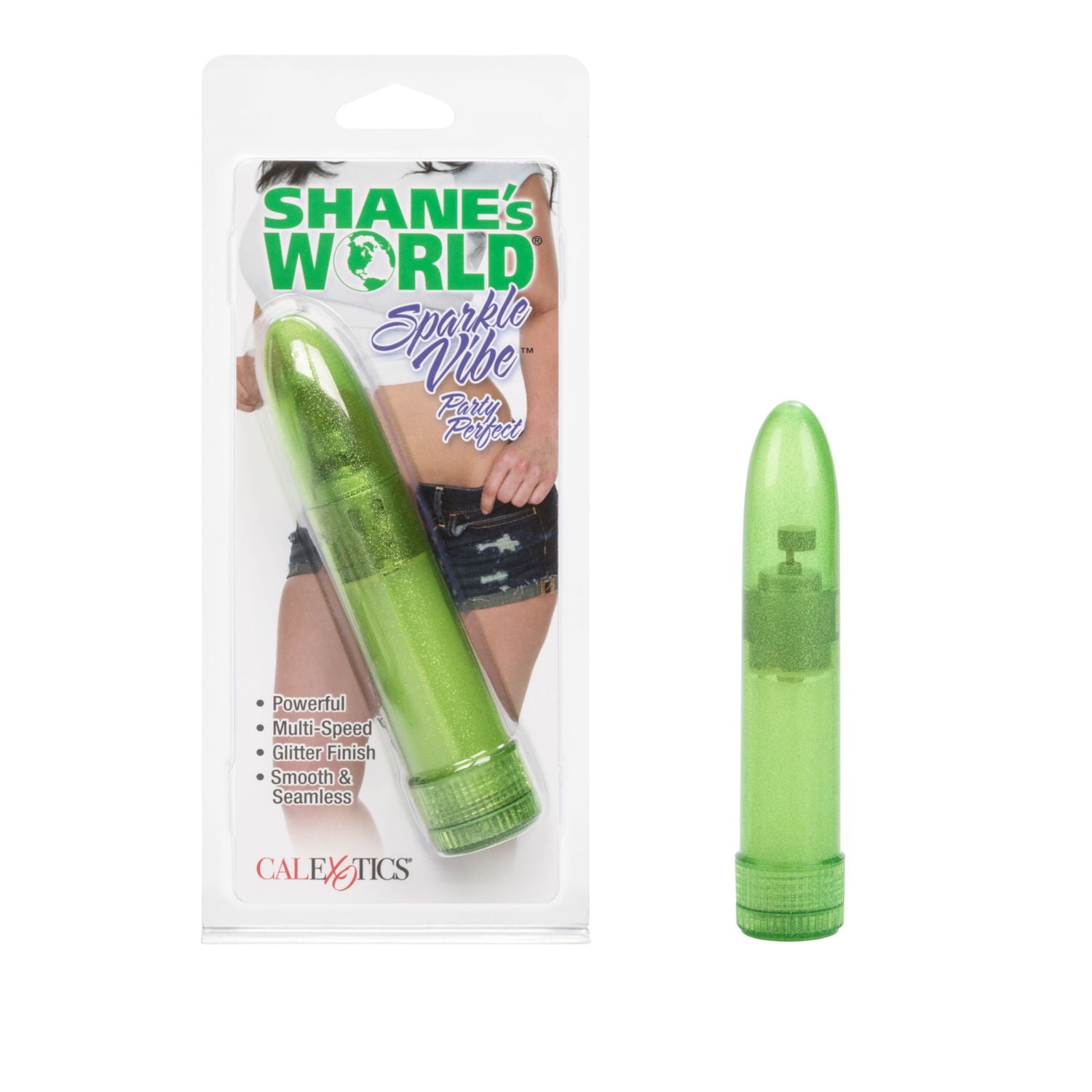 CalExotics Shane's World Sparkle Multi-Speed Glitter Vibrator - Green