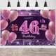 thumbnail image 1 of Decoraciones De Cumpleaños Número 46 Para Niñas, Cartel De Feliz Cumpleaños Imisi, Decoraciones Rosas Para Una Fiesta De Cumpleaños, Telón De Fondo Para Mujeres, 1 of 5