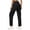 Black, variant on QASIEATN Women's Fashionable and Casual Workout Pants with High Waist Pants with Zipper Suitable for Jogging And