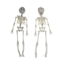 Halloween Skeleton Life Size,Skeleton Decor 15.75inch Full Body Skeleton with Posable Movable Joints for Halloween Decorations,Graveyard Props,Ghost House Accessories,Spooky Scene Party Favors