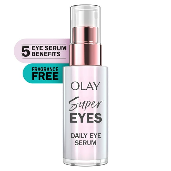 Olay Super Eye Serum - Vitamin C, Caffeine, Niacinamide, Amino Peptide, Aloe Vera - Brightens Dark Circles, Anti-Wrinkle, Anti-Aging, Brightening, Smooths Fine Lines, Firming, Hydrating, 0.45 Oz