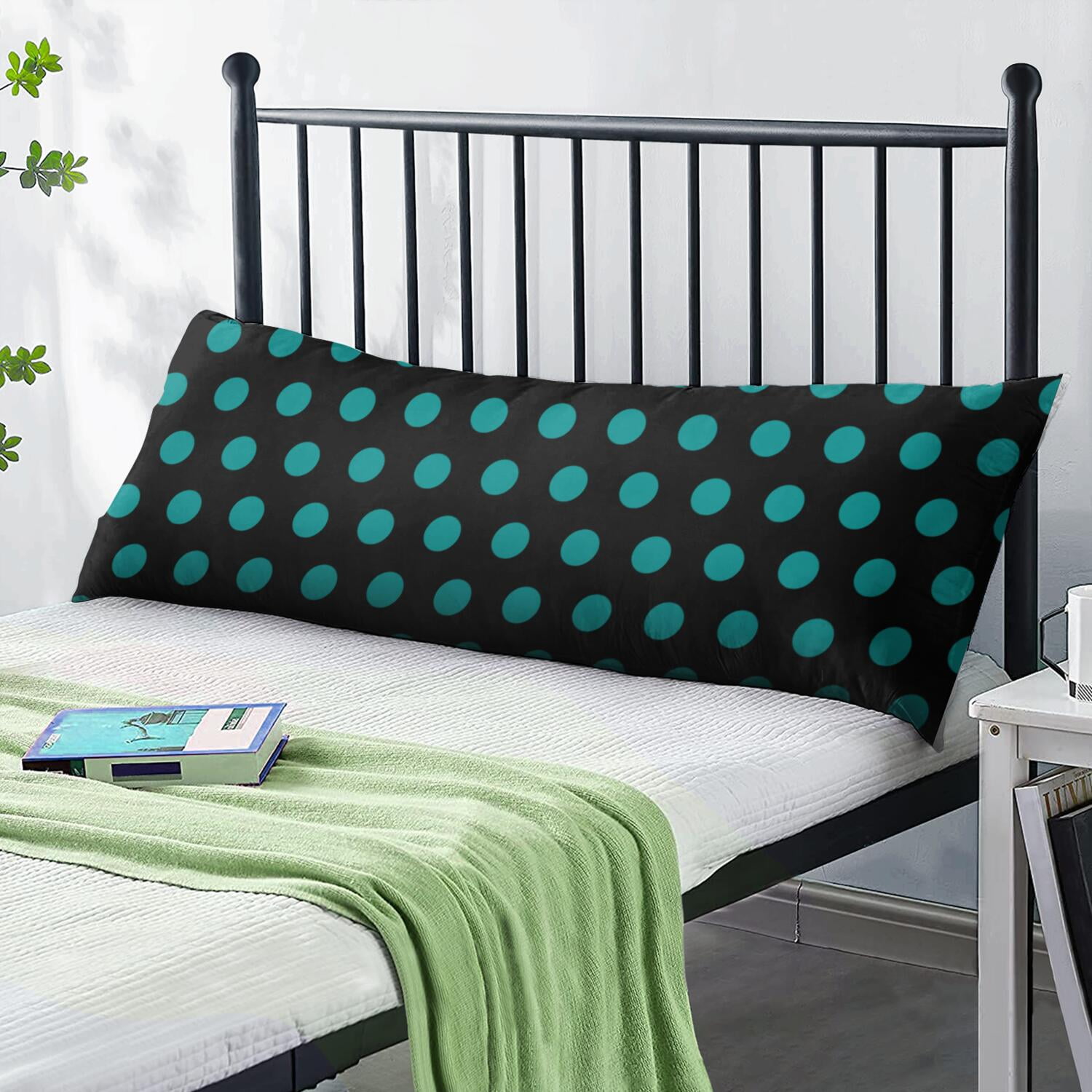 Colorful Dots 20x54 Body Pillow Cover - Breathable & Stretchy Long Pillow Protector - Classic Polka Design for Maternity, Back, and Knee Support