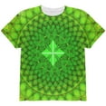 thumbnail image 1 of St Patrick's Day Shamrock Fractal Mandala All Over Youth T Shirt Multi YMD, 1 of 2