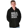 thumbnail image 3 of Worlds Okayest Father Funny Dad Gift Zip Hoodie Sweatshirt Men Brisco Brands S, 3 of 5