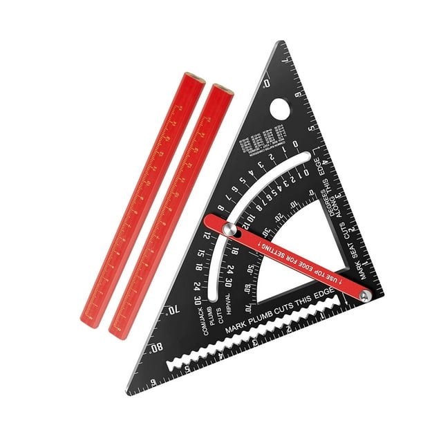 Medición De ángulo De 80, Cadera, Val Y Com, Gato, Cortes De Aluminio Cuadrado De Aluminio, Cuadrado De Marco De Madera De 7 Pulgadas, Cuadrado Inteligente, Ideal Para Techos,
