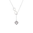 thumbnail image 2 of Delight Jewelry Black Nickeltone AB Crystal Open Heart Silver tone Elegant Infinity Lariat Necklace, 2 of 4
