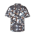 thumbnail image 3 of Puffin Huddle Hawaiian Shirts For Men, Summer Short-Sleeve Relaxed-Fit Button-Down Shirts Large, 3 of 9