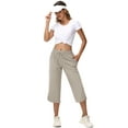 thumbnail image 6 of Xidunhg Women's Capri Pants Wide Leg Plus Size Lightweight Quick Dry Casual Summer Sweatpants Hiking Walking Khaki 2XL, 6 of 10