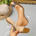thumbnail image 2 of TAGOLD Women's Sandals,Women /Summer Trendy Large Transparent Strap High Heel Crystal Heel Thick Heel Slippers, 2 of 5