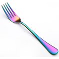 thumbnail image 2 of Tenedores de cena coloridos, juego de tenedores de cena arcoíris de acero inoxidable, tenedores de cubiertos multicolores modernos, pulido espejo, 2 of 5