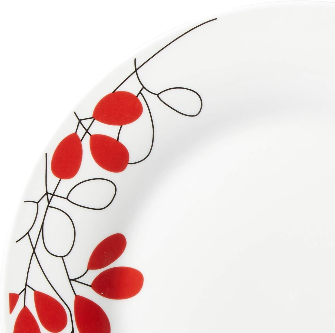 Gibson Scarlet Leaves 12-Piece Porcelain Dinnerware Set – Red & Gray Leaf Design, Service for 4 – Microwave & Dishwasher Safe