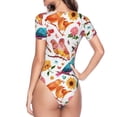 thumbnail image 4 of Gaeub Flowers Birds And Butterflies Women'S Short Sleeve One Piece Swimsuit Sexy High-Waisted Bodysuit For Swimming, Beach, Sports - X-Large, 4 of 9