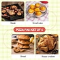 thumbnail image 5 of 4-Piece Pizza Tray Set Pizza Pan With Holes, Non-Stick Pizza Baking Pan for Oven, Carbon Steel Round Baking Sheet Baking Supplies for Home Kitchen Crispy Evenly Baked Pizzas 9/10/11/12 Inch, 5 of 7