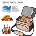 thumbnail image 5 of Cat and Birthday Pink Pattern Insulated Lunch Box for Women Men, Medium Leakproof Cooler Bag with Adjustable Strap, 10"x6.7"x8", 5 of 6