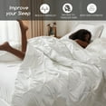 thumbnail image 5 of MR&HM Satin Comforter Queen Set 3pcs, Pintuck Beddding Sets with Comforter and 2 Pillow Shams, Soft Fluffy Silky Comforter for All Season (Queen, Ivory), 5 of 7