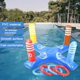 thumbnail image 1 of 1 Set Inflatable Pool Ring Toss Toy with 3/4 Rings Kids Adults Indoor Outdoor Floating Cross Basketball Stand PVC Ring Toss Game Swimming Pool Supplies, 1 of 7
