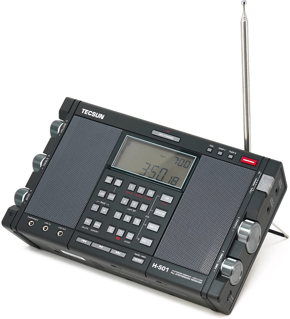 Tecsun H-501 Dual Speake AM FM Shortwave SSB with DSP triple conversion - image 3 of 6