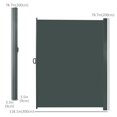 thumbnail image 2 of Auvent Latéral Rétractable 118 Pouces x 79 Pouces, Écran d'Intimité en Polyester Gris Résistant aux UV avec Cadre en Acier, Cloison Pliante Coupe-Vent pour Patio, Balcon, Jardin et Terrasse Extérieure, 2 of 7