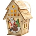 thumbnail image 1 of Adornos navideños LIUXGMXG Cabaña de troncos con Papá Noel, 1 of 5