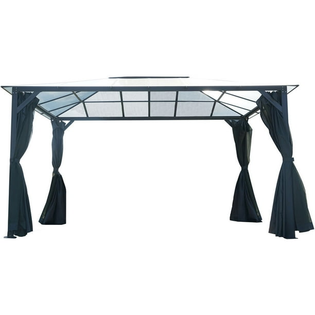 Hanover 13Ft. x 10Ft. Aluminum Hardtop Gazebo with Polycarbonate Roof