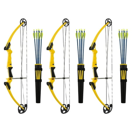 Genesis Archery Left-Handed Compound Bow Archery Kit Yellow (3 Pack)