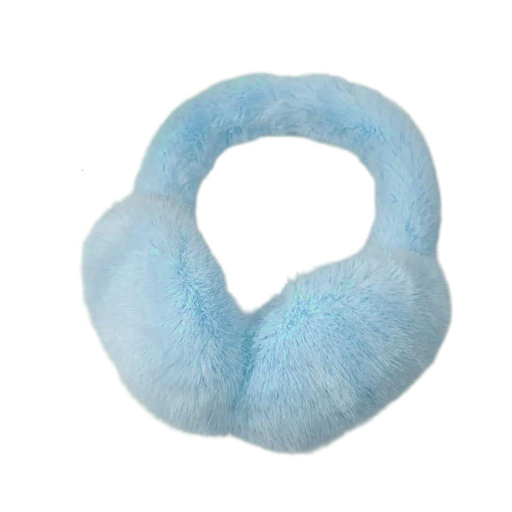 Women's Fuzzy Faux Fur Earmuffs - Foldable Ear Warmers With Rhinestone Charms For Winter