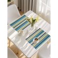 thumbnail image 5 of Blue Green Yellow Striped Placemats Set of 6, Farmhouse Vintage Stripe Placemats for Dining Table, Place Mats for Kitchen Tabletop, Waterproof Wipeable Dining Table Mats Set, 5 of 9
