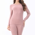 thumbnail image 2 of JIKNTTR Thermal Underwear Set For Women Long Johns Lined Base Layer Top Bottom Set 2 Piece Fashionable Breathable Soft Pajama Set Comfort Soft Warm Tops Bottoms, 2 of 4