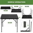 thumbnail image 5 of FDW 34 inch Folding Square Table Plastic Table for indoor/outdoor, Black, 5 of 9