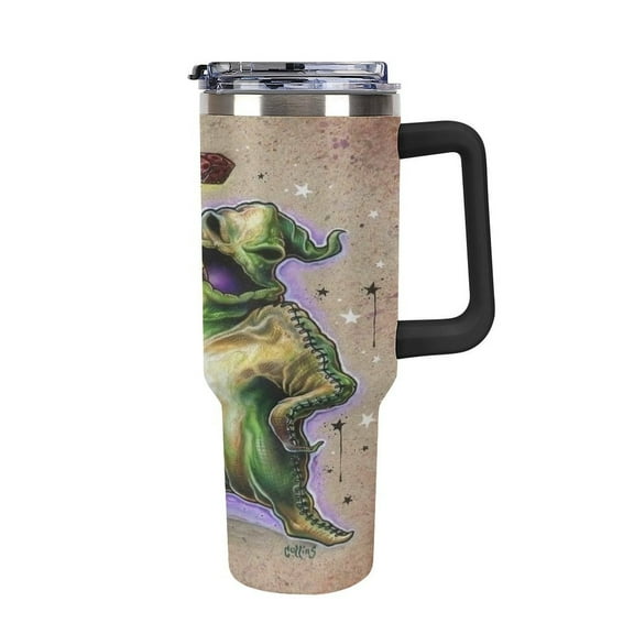 Oogie Boogie Car Cup with Handle Straw Lid Stainless Steel Double Wall Vacuum Coffee Mug Large Capacity Tumbler 40oz for Man Woman