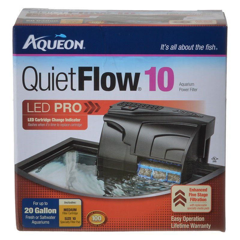 Aqueon QuietFlow LED Pro Power Filter QuietFlow 10 (Aquariums up to 10