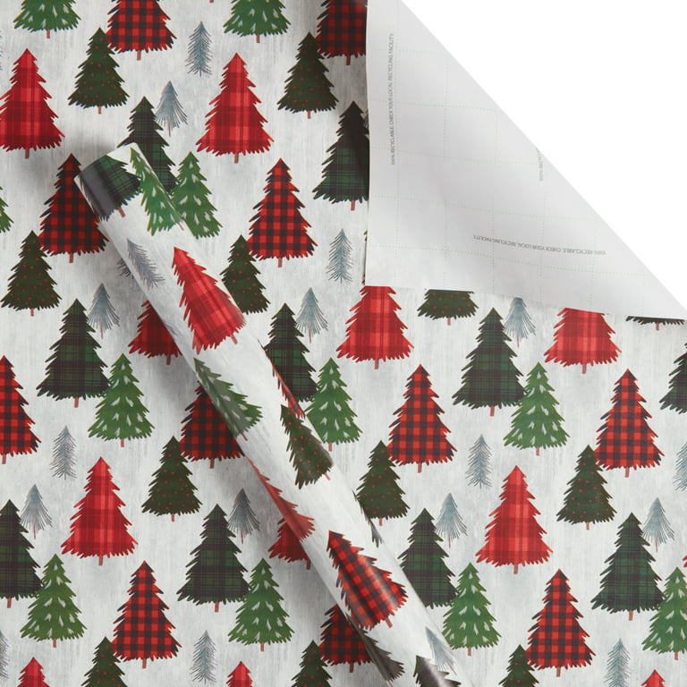 Holiday Happening Gift Wrap Christmas Wrapping Paper Holiday Wrap  Traditional Wrapping Paper Gift Wrap Rolls Heavy Duty Paper 