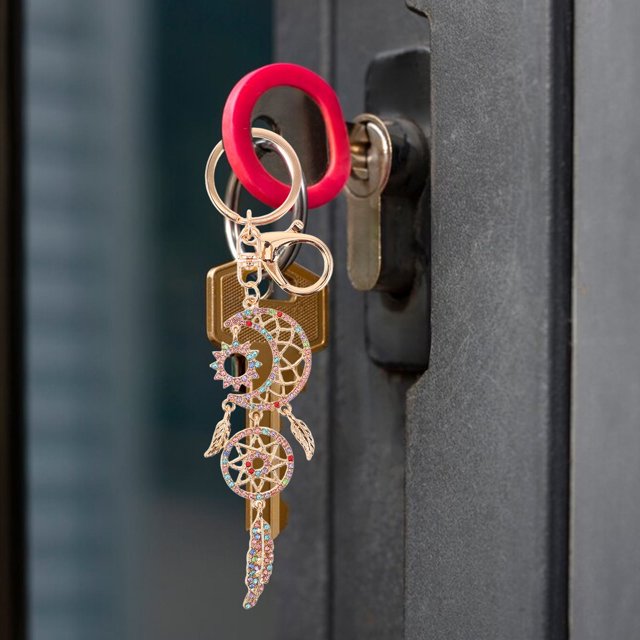 EXHUMKY Llavero Bohemio Con Atrapasueños Y Detalles De Reluciente